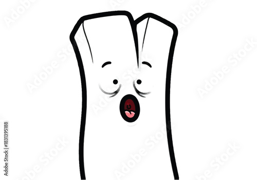 Shocked Cartoon Character with Wide Open Mouth and Eyes.