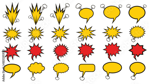Comic speech bubbles vector collection for graphic design use