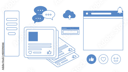 Social media interface design for web and mobile applications