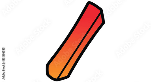 Abstract geometric shape with vibrant gradient colors and black outline.