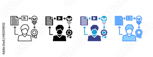 Intangible Asset icon set multiple style collection