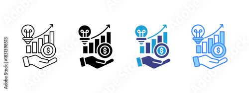 Investment icon set multiple style collection