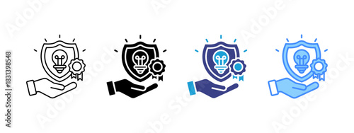 Intellectual Property  icon set multiple style collection