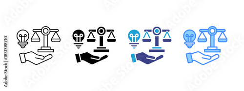 Legal  icon set multiple style collection