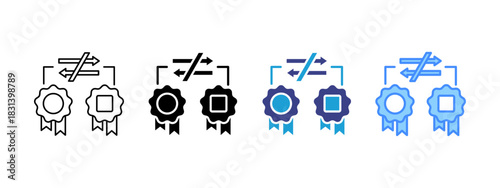 Counterfeit  icon set multiple style collection