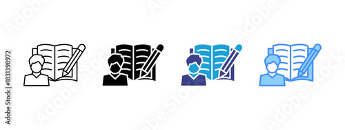 Author icon set multiple style collection