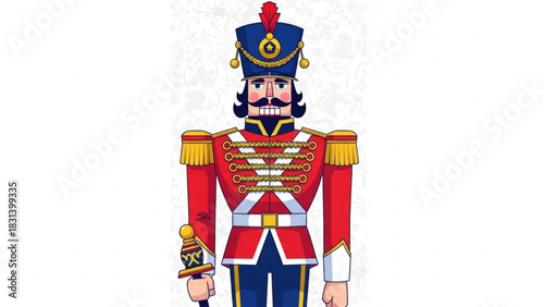 Festive Nutcracker Soldier Ready for Christmas Celebrations, Perfect for Holiday Decor and Seasonal Designs, A Classic Symbol of Christmas Tradition