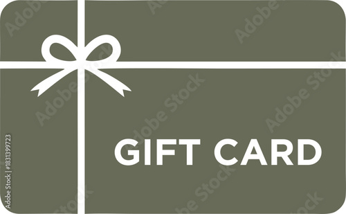 Minimalist Olive Green Gift Card Vector