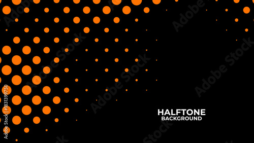 Abstract halftone yellow dotted black background. texture overlay grunge distress linear. Vector halftone dots. Halftone effect. banner, cover, poster, flyer, presentation, ads