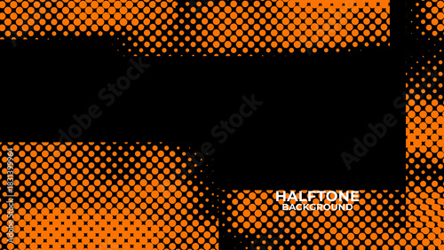 Abstract halftone yellow dotted black background. texture overlay grunge distress linear. Vector halftone dots. Halftone effect. banner, cover, poster, flyer, presentation, ads