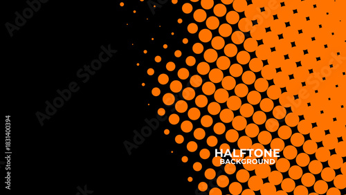 Abstract halftone yellow dotted black background. texture overlay grunge distress linear. Vector halftone dots. Halftone effect. banner, cover, poster, flyer, presentation, ads