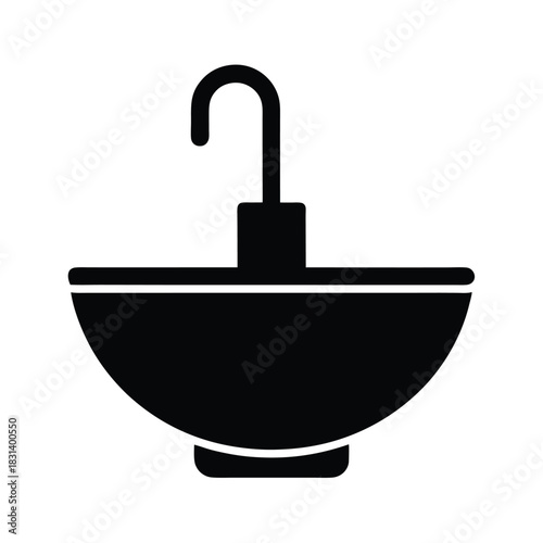 Hair Wash Basin Vector Illustration