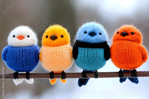 Adorable Knitted Birds in Colorful Upcycled Sweaters