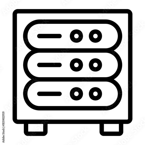 Data server rack Line Icon