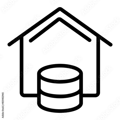Data warehouse Line Icon