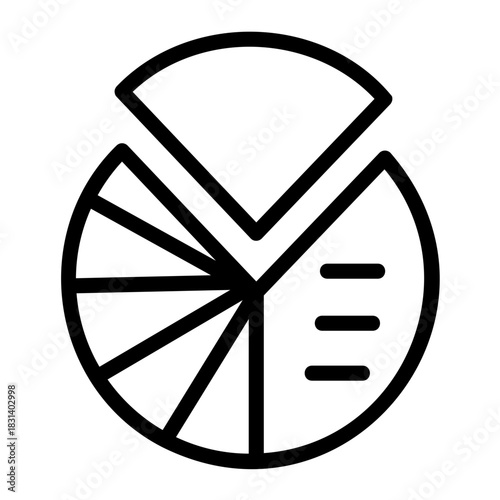 Pie chart analytics Line Icon