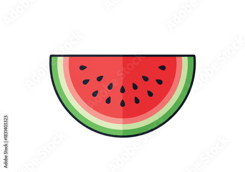 Slice of Juicy Watermelon with Seeds.
