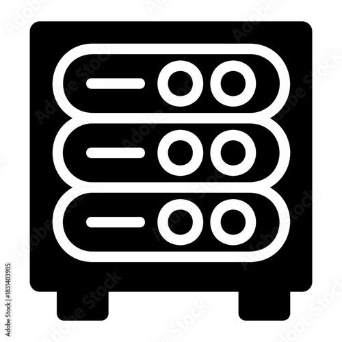 Data server rack Solid icon