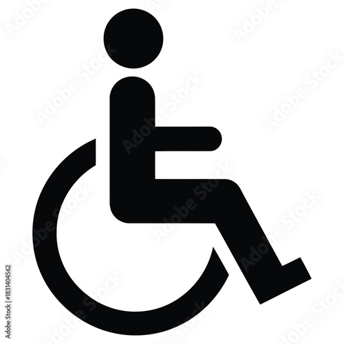 Wheelchair Symbol Illustration: Accessibility Icon for Mobility Impairment and Disability