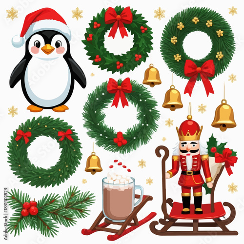 set of christmas icons