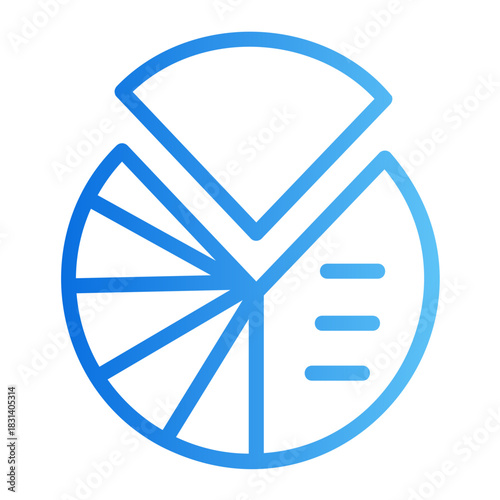 Pie chart analytics Line Gradient Icon