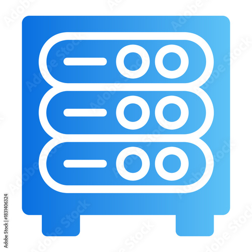 Data server rack Line Gradient Icon