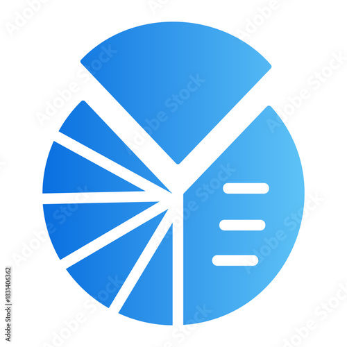 Pie chart analytics Line Gradient Icon