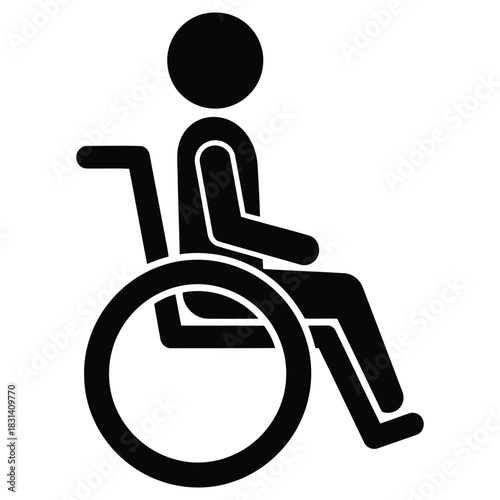 Wheelchair Icon. Accessibility Symbol. Person with Disability. Vector illustration. Simple Design.