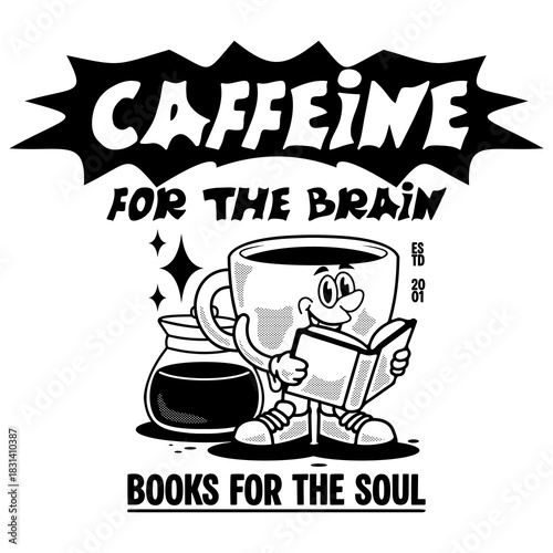 cartoon character of coffee Graphic Design for T shirt Street Wear and Urban Style
