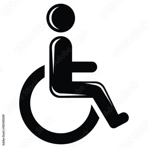 Wheelchair Icon for Disabled Person Accessibility and Medical Healthcare Symbol