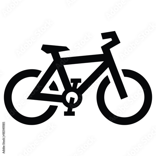 Minimalist Bicycle Icon Vector Illustration, Eco-Friendly Transportation, Black Silhouette, White Background