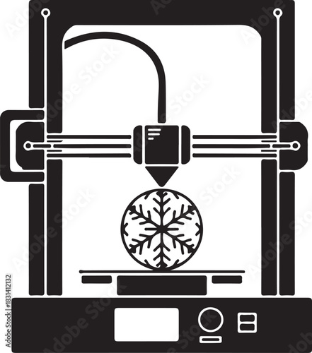 Innovative 3D printer creating a detailed object with precision and technology