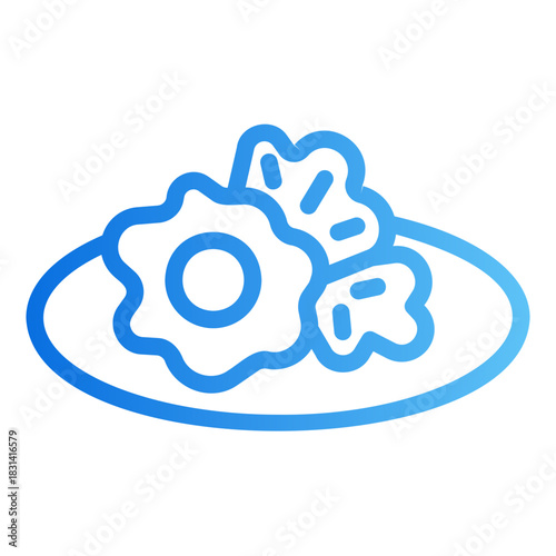 fried egg Line Gradient Icon
