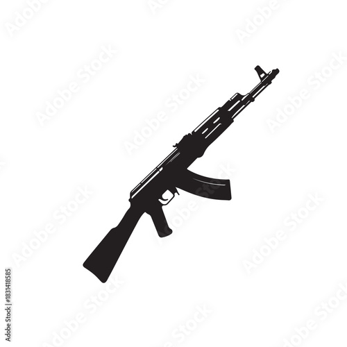 Silhouette of an ak47 assault rifle