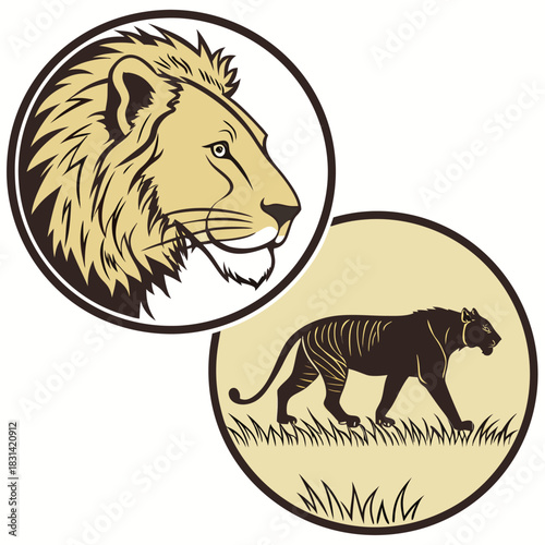 lion head vector