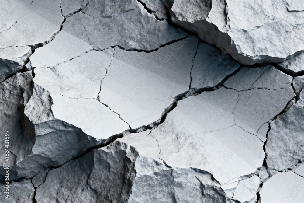 Fototapeta premium Cracked Ice Texture, Abstract Pattern, Fractured Surface, Winter Scene, Natural Ice Formation