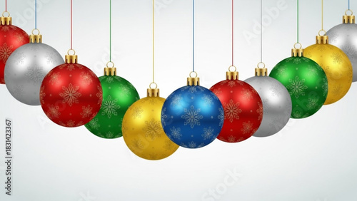 Hanging christmas ornaments colorful holiday decorations festive season celebration christmas tree decor balls