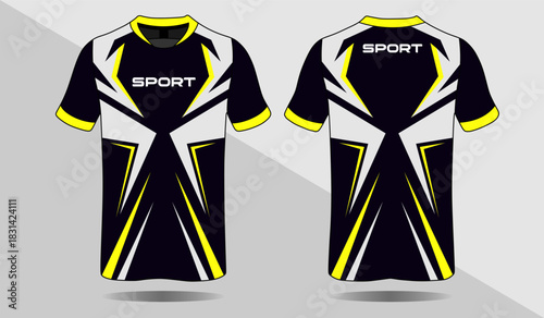 Modern Sport Jersey Design with Bold Graphics and Dynamic Color Scheme