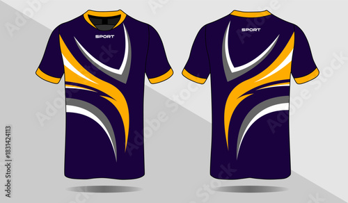 Stylish Sports Jersey Design with Dynamic Lines and Vibrant Colors for Athletic Wear