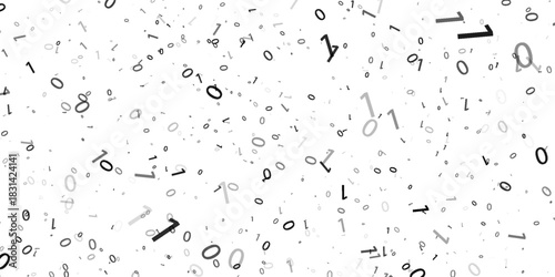 modern background with grey numbers on a white background. abstract matrix background. programming computer code. technology concept. seamless pattern.