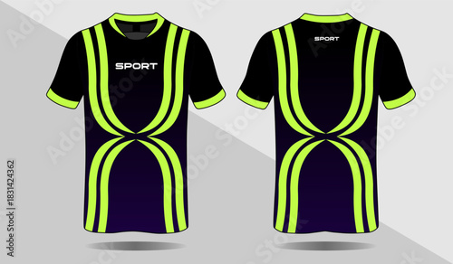 Modern Sports Jersey Design with Neon Accents and Stylish Dark Background