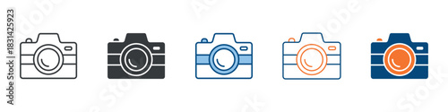 Digital Camera Icon Set Multiple Style Collection 