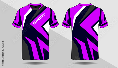 Stylish Purple Sport T-Shirt with Bold Graphic Design and Modern Look for Athletes