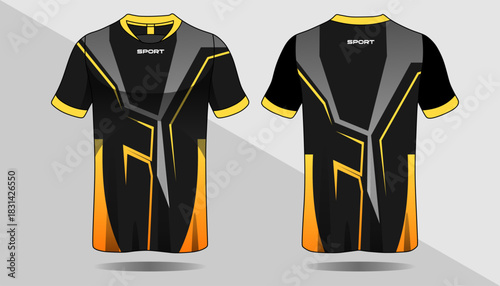 Modern Sport Shirt Design with Sharp Lines and Vibrant Colors for Active Lifestyle Enthusiasts