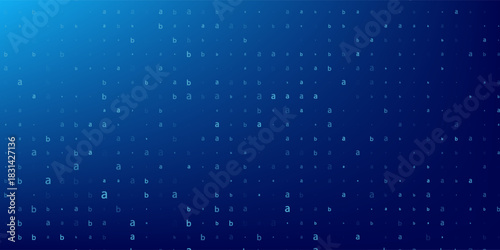 Blue Binary Data Software Programming Code Background. Random Parts of Program Code. Digital Data Technology Concept.