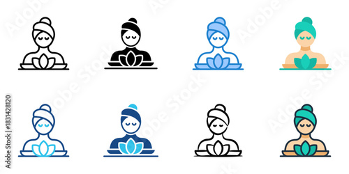 Spa icon set multiple style vector collection. Editable Stroke 
