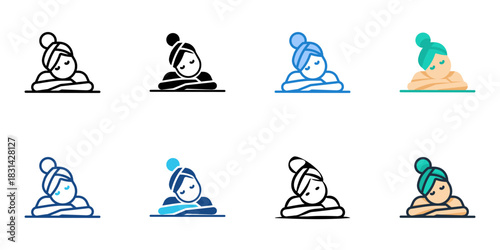 Relaxation icon set multiple style vector collection. Editable Stroke 
