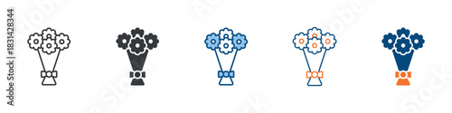 Bouquet Icon Set Multiple Style Collection 