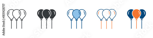 Balloons Icon Set Multiple Style Collection 