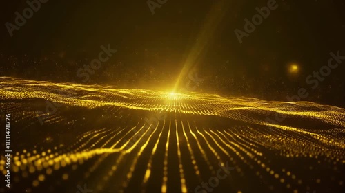 Gold shine sparkle glitter wave light particles